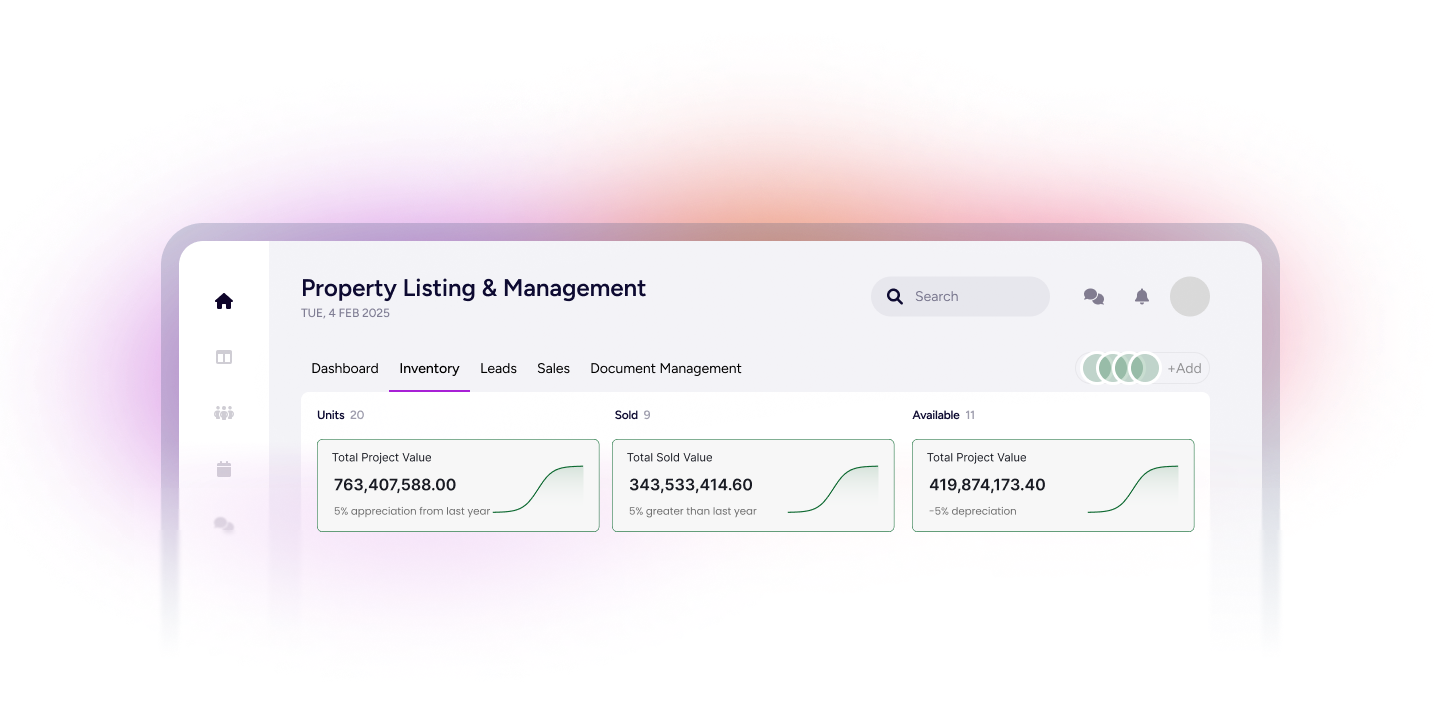Develex Real Estate Management Platform Dashboard Preview